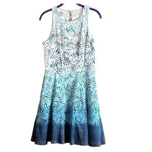 Maggy London Women's Dress Blue Ombre Sleeveless Professional Preppy Size 6